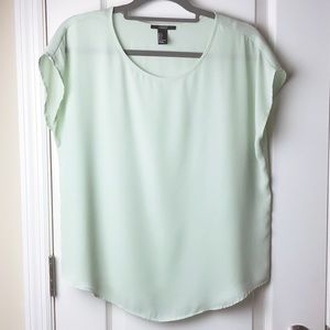 Sheer Flowy Mint Green Blouse